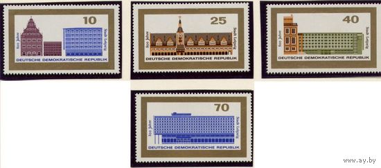 ГДР 1965 Архитектура Mi 1126/29  800 лет Лейпциг