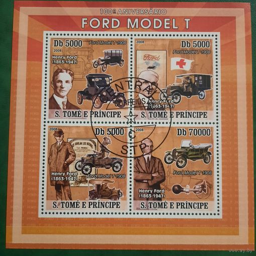 Сан Томе и Принсипи 2008. 100 летие создания первого автомобиля Ford T