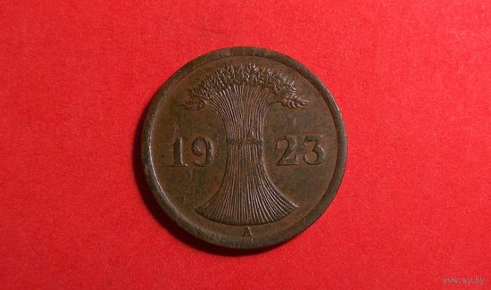 2 пфеннига 1923 А. Германия. Веймарская республика. (Рентенмарка). Нечастая!
