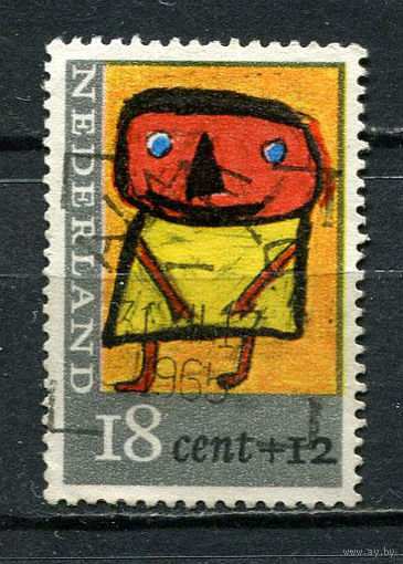 Нидерланды - 1965 - Детское творчество 10С+6С - [Mi.851] - 1 марка. Гашеная.  (Лот 61Gg)-T2P28