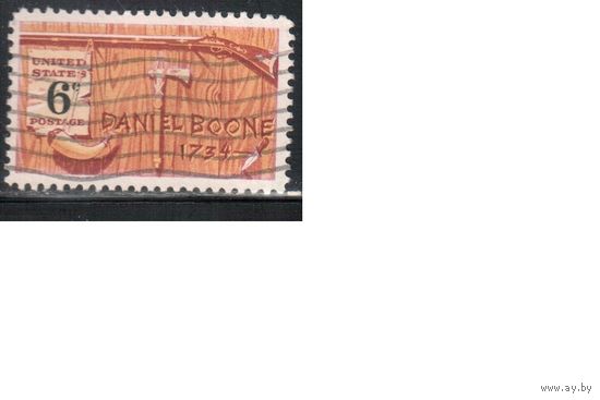 США-1968, (Мих.965) , гаш. , Фольклор, Пионер, Оружие(одиночка)