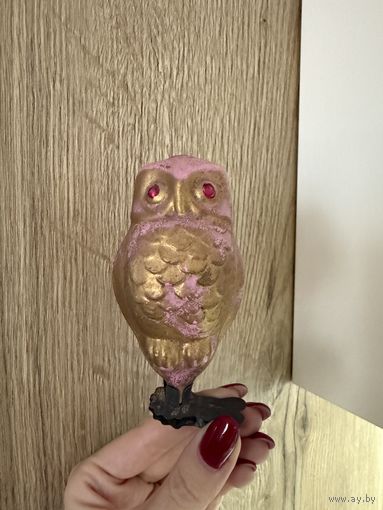 Елочная игрушка Сова филин ссср редкий окрас