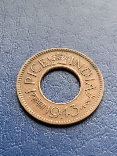 Британская Индия 1 пайс 1943 г