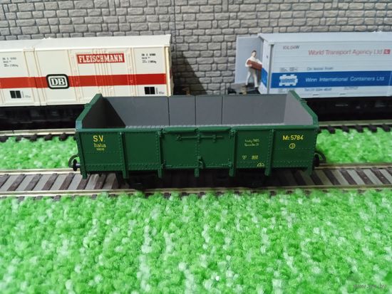 Полувагон  2-х осный "RivaRossi" (зел) б/у  Италия 1/87 HO