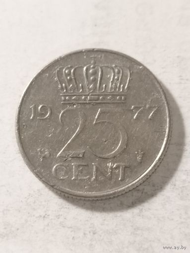 Нидерланды 25 центов 1977