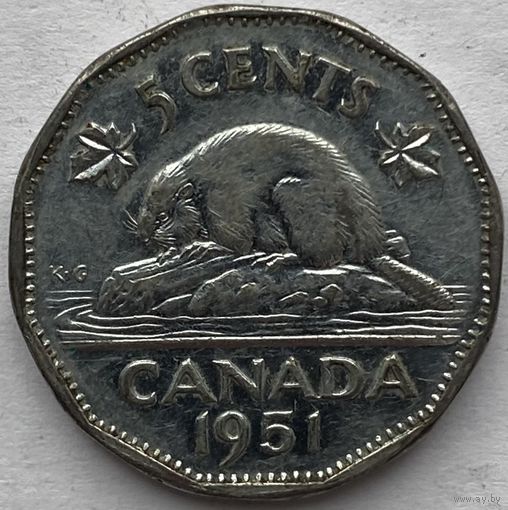 Канада 5 центов 1951 г.