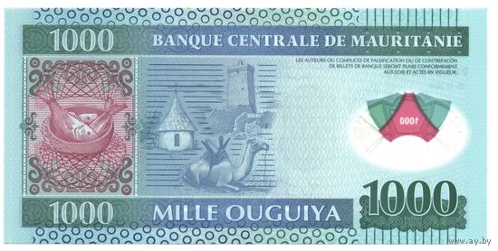 Мавритания, 1000 угий 2014 г. Пластик.