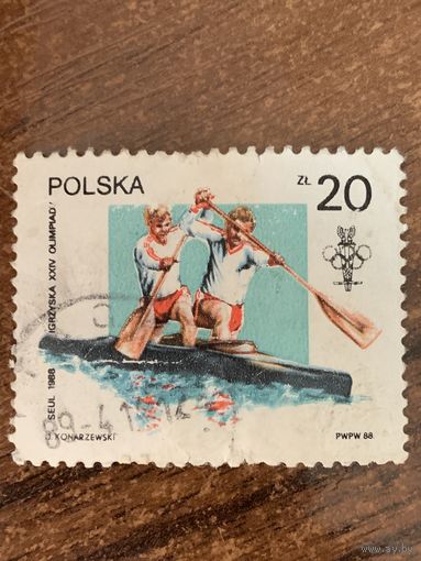 Польша 1988. Олимпиада Сеул-1988. Гребля. Марка из серии