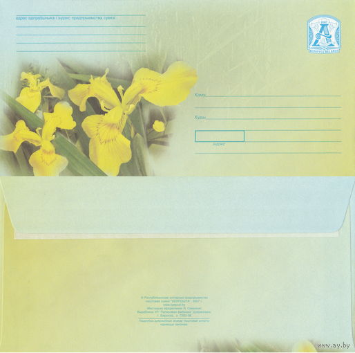 Беларусь 2007 Желтые ирисы (к4)