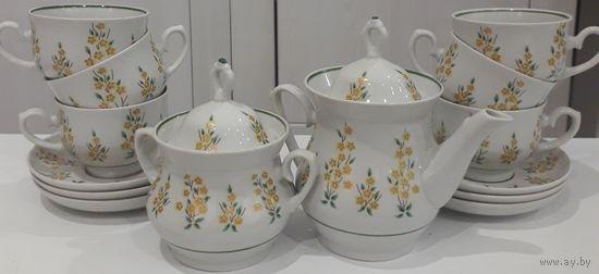 Сервиз чайный НОВЫЙ (1980 - 1990-е годы) СССР. Полный комплект на 6 персон