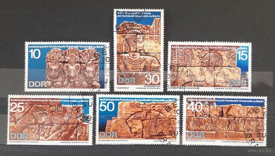 ГДР 1970г. Серия "Археологические исследования". 6 марок из 7. гаш.