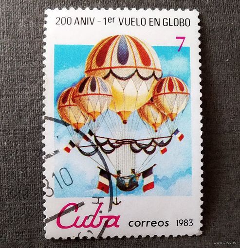 Марка Куба 1983 год 200-летие полетов воздушных шаров