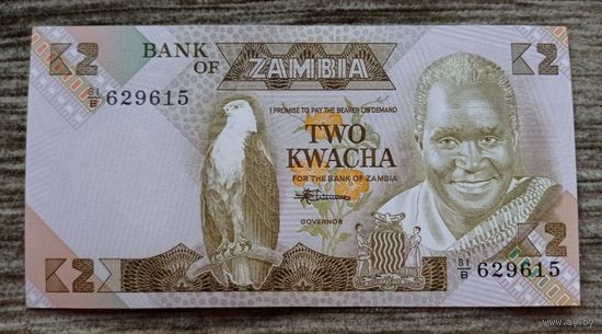 Werty71 Замбия 2 квача 1980 1988 UNC банкнота