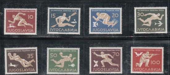 Югославия-1956,(Мих.804-811)  ,  **  , Спорт, ОИ-1956(полная серия)