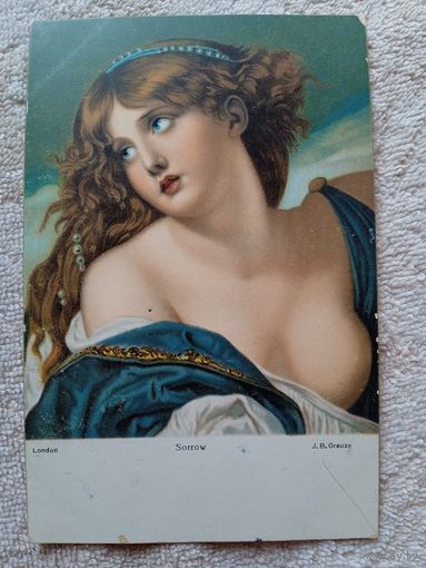 Старинная открытка. Грёз. Печаль. Издательство Штенгель