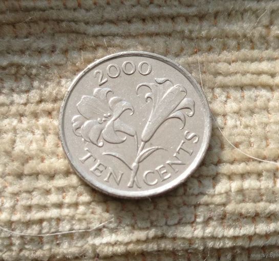 Werty71 Бермуды Бермудские острова 10 центов 2000 Лилия