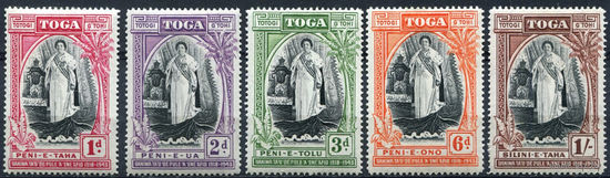 Тонга 1944 ** Королева Салоте, серия 5 марок