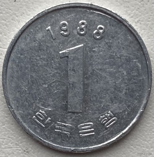 Южная Корея 1 вона 1988 г.