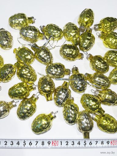 Ёлочные игрушки СССР шишки орешки лот стекло