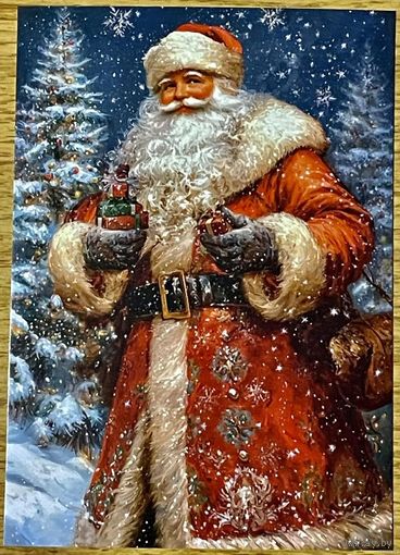 Открытка новогодняя чистая 10х15 см.