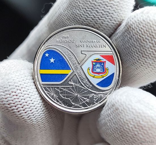 Нидерландские Антильские острова (Антилы), KM#100 5 гульденов 2020 г, памятная - 10 лет реформам,  UNC