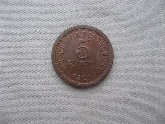Португалия 5 сентаво 1921 год