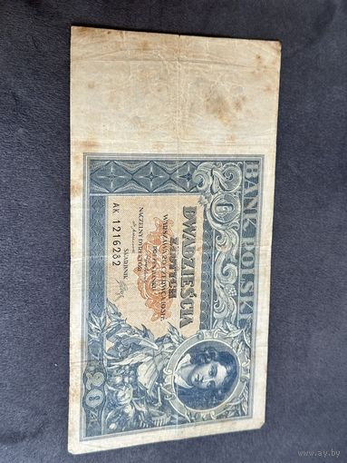 20 злотых 1931 г. Польша распродажа коллекций много Лотов с рубля