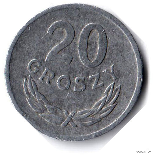 Польша. 20 грошей. 1973 г. Отметка монетного двора "MW"
