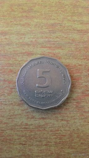 Израиль, 5 новых шекелей 1990 "Леви Эшколь".
