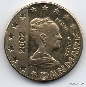 КОРОЛЕВСТВО ДАНИЯ 20 ЕВРОЦЕНТОВ 2002. ПРОБА. Тираж 23000.