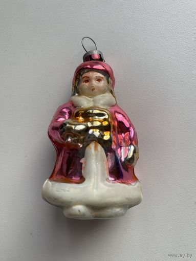 Ёлочная игрушка. Снегурочка. Девочка с муфтой. Укутыш. Морозко. Игрушка. СССР.
