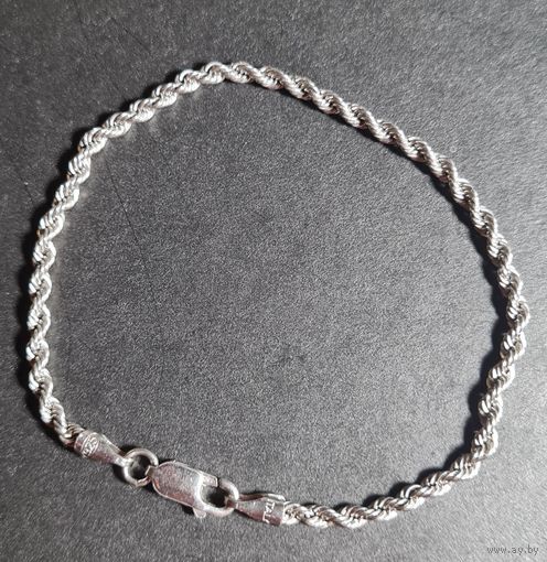 Браслет витая пара серебро 925 #43, С РУБЛЯ! МНОГО ЛОТОВ С РУБЛЯ! БЕЗ МЦ