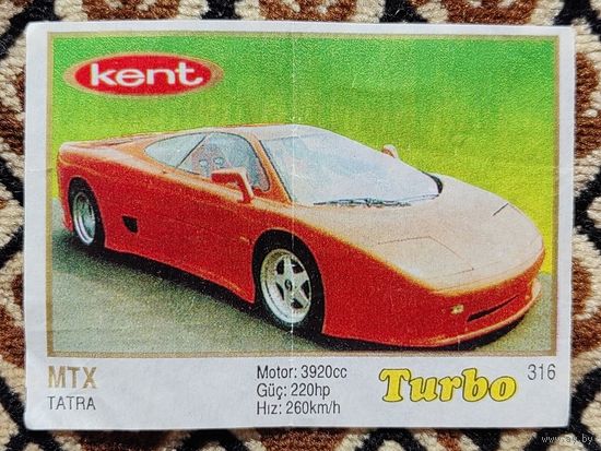 Вкладыш Turbo (Турбо) 5 серия (261-330, Yellow, золотая толстая рамка), номер 316, MTX Tatra. #2. Возможен небольшой торг.