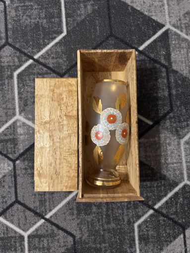 Ваза Пионы (высота 28 см), Богемия 1960-70х г.г.