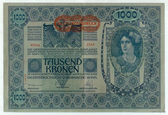 Австро-Венгрия 1000 крон 1902 год.