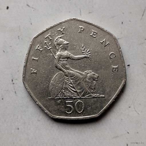 50 пенсов 2002 года Великобритания. Королева Елизавета 2.
