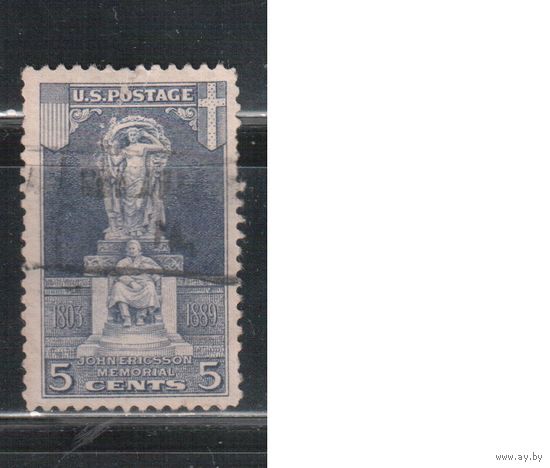США-1926, (Мих.304), гаш.    , Памятник Эрикссону, Швеция (одиночка)(2)
