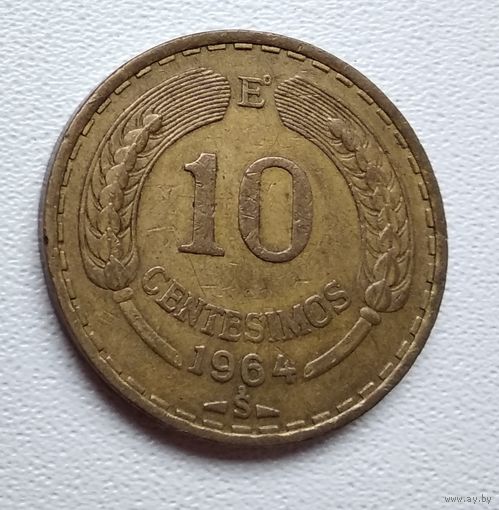 Чили 10 сентесимо, 1964 6-1-8