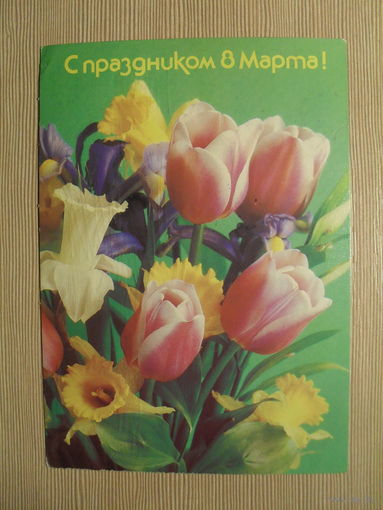 ПОДПИСАННАЯ ОТКРЫТКА. СССР.С ПРАЗДНИКОМ 8 МАРТА. 1988 г. фото. П. КОСТЕНКО.