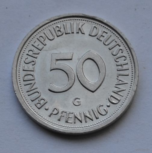 50 пфеннигов 1990 г. G, ФРГ, Германия.