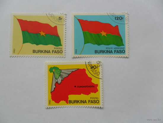 Буркина-Фасо, флаг, карта