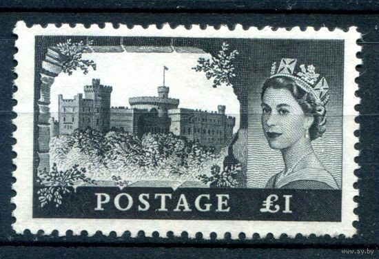 Великобритания - 1959г. - королева Елизавета II, замки, 1 E - 1 марка - чистая, без клея [Mi 338]. #3-GB-67-A-2