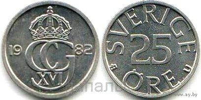Швеция 25 эре 1982
