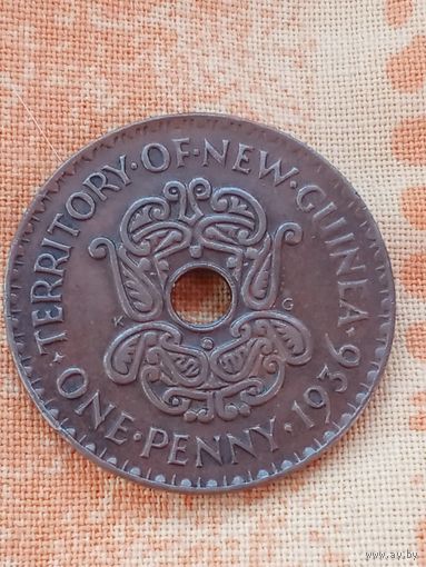 5. Распродажа! (Смотрите другие лоты) 1 пенни Британская Гвинея 1936 г. Редкая! UNC!