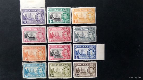 ВЕЛИКОБРИТАНИЯ\212вк\ Остров Святой Елены 1938 г. Король Георг VI Парусный корабль MNLH\MH