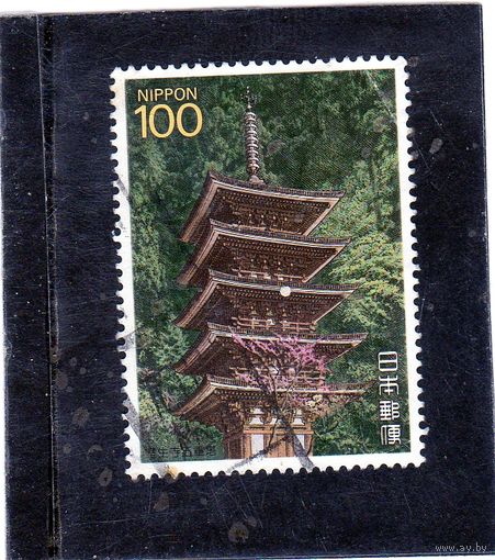 Япония. Ми 1810. Пятиэтажная пагода, храм Мур, 9 век, Уда, префектура Нара. 1988.