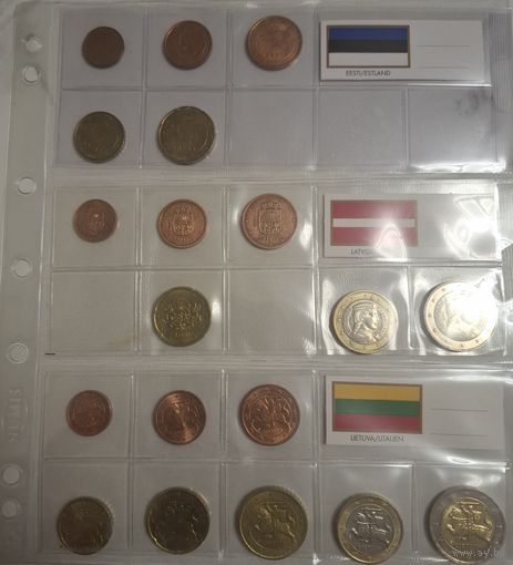 Набор монет евро, Эстония, Латвия, Литва