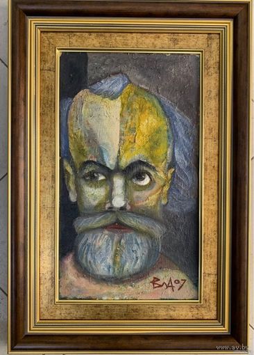 Акулов В.И. Автопортрет в образе Николая II, 2007г. Оргалит, масло. Размер 45х66 см.