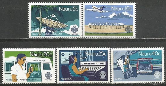Науру. Всемирный Год связи. 1983г. Mi#267-71. Серия.