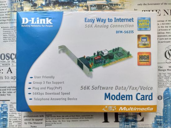 Внутренний модем D-Link DFM-562IS, новый в упаковке (упаковка не вскрывалась).